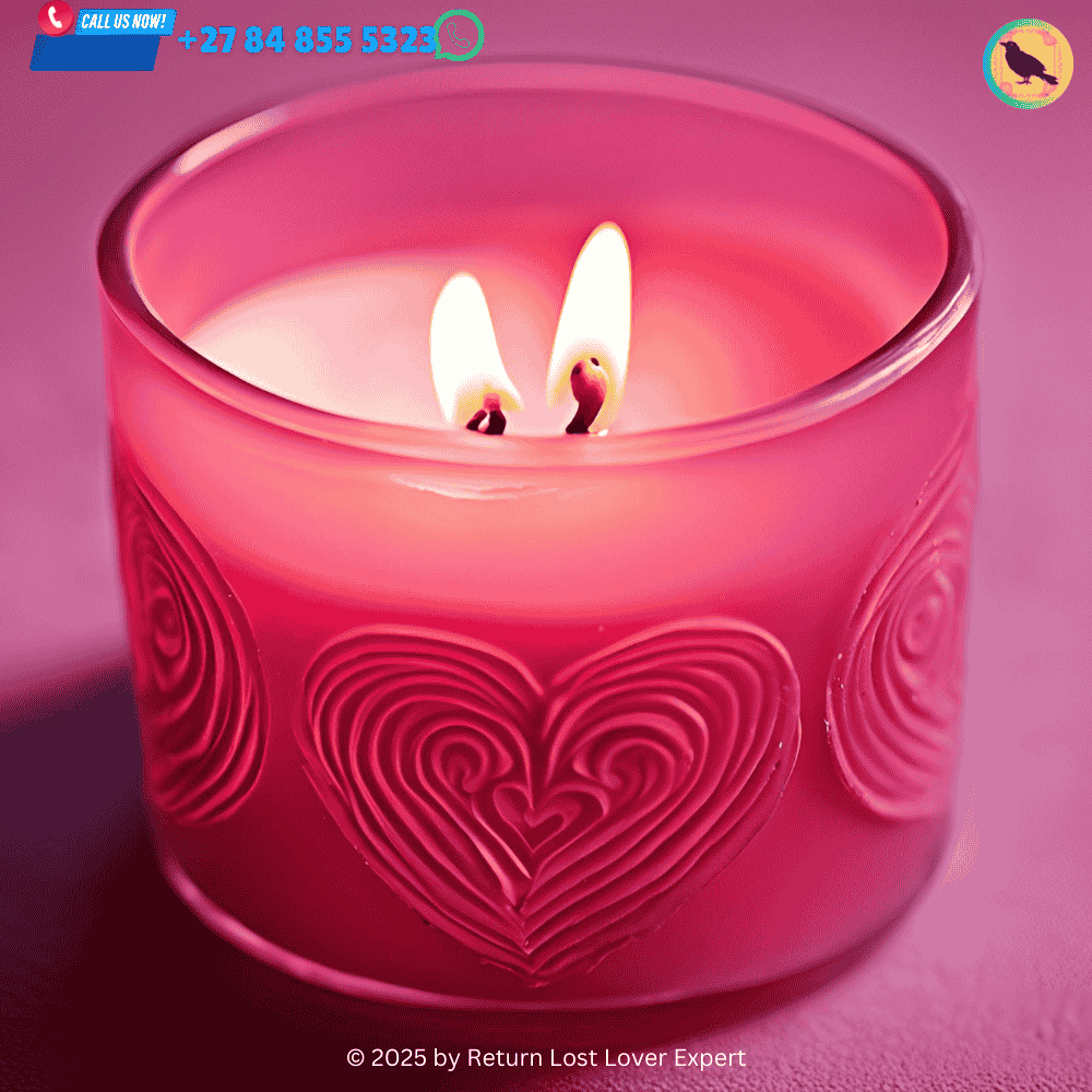 A carved heart symbol on a pink candle used for a love spell ritual. (2)