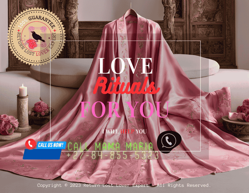 A pink silk robe adorned with embroidered hearts, folded on a love spell altar. (1)