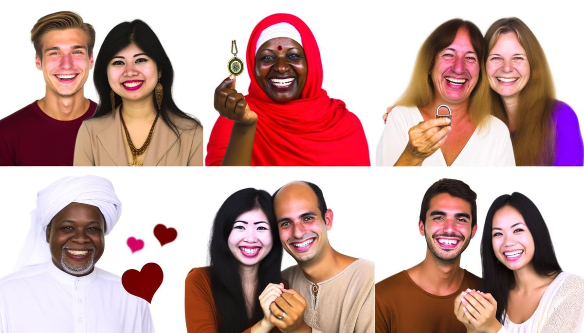 An image of a diverse group of people sharing heartfelt success stories of their experiences with eternal love spells, showcasing different outcomes l-1