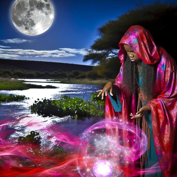 An image of a spellcaster in Limpopo casting a love spell to bring love and happiness into someones life