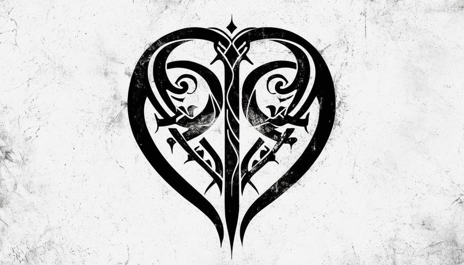 An intricate and unique love spell sigil symbol designed to enhance romantic attraction and manifest affection