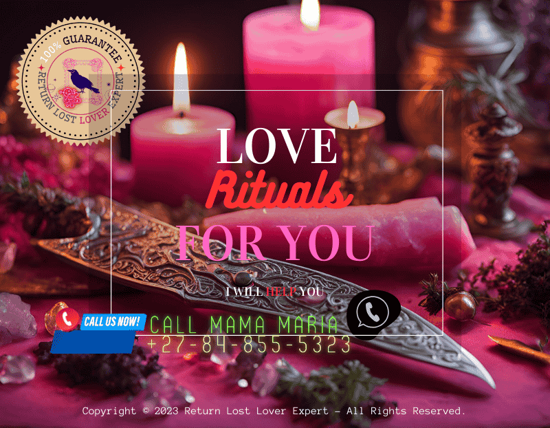 A ritual knife placed on a velvet cloth beside rose petals and incense.