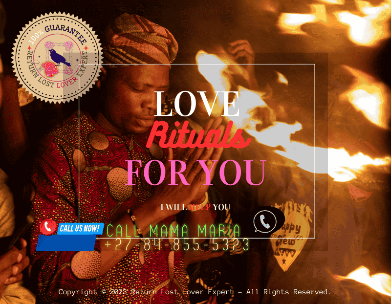 South African spiritual healer performing a love healing ritual for a client.