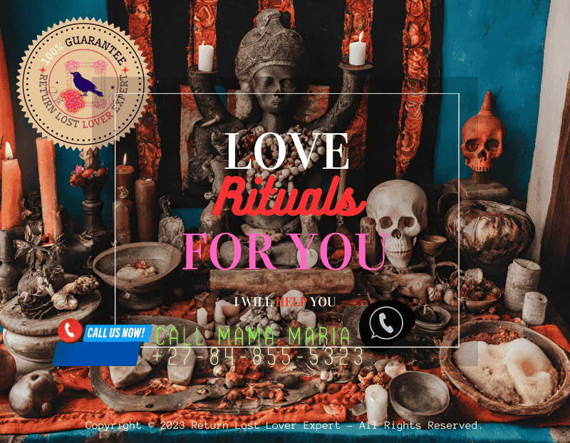Spiritual healer in Gauteng preparing a voodoo love spell with candles and herbs.