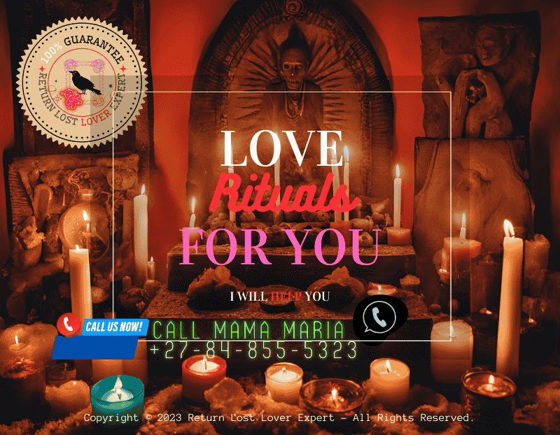 Traditional altar with symbols and muthi for a voodoo love ritual in Gauteng.
