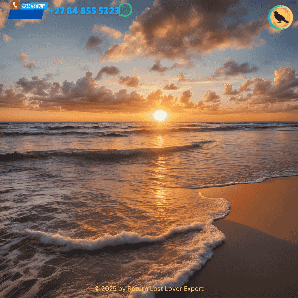 the sun rising over a peaceful ocean A serene Sunday morning with the sun rising, symbolizing vitality and confidence in love spells cast on Sunday.