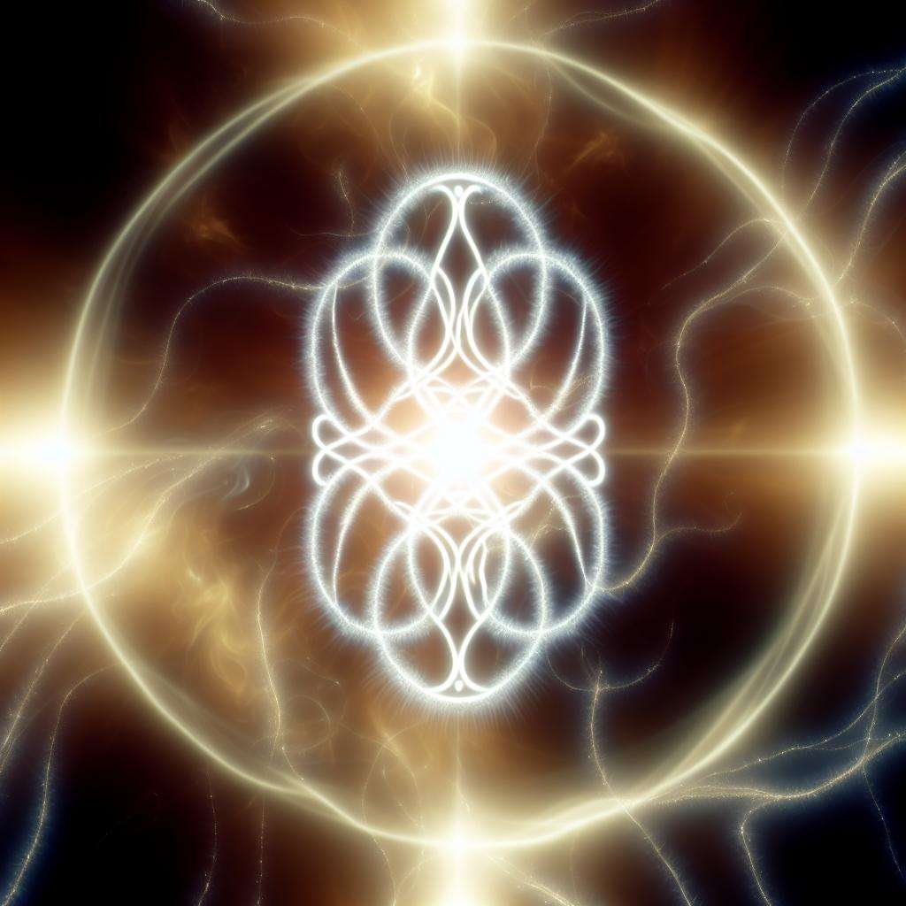 A glowing, intricate sigil surrounded by shimmering energy, with ethereal tendrils extending outwards.